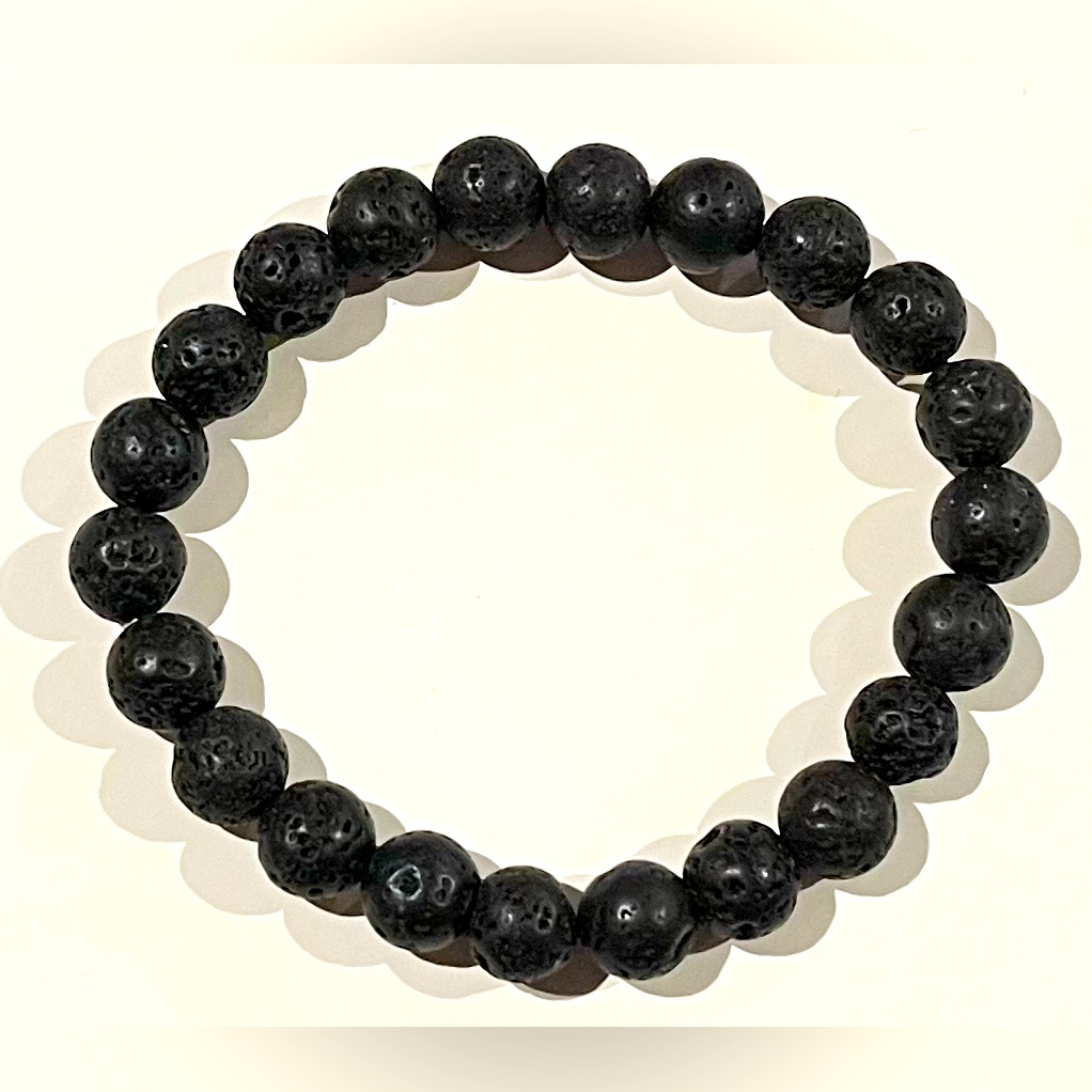 Lava Stone Bead Bracelet. 8mm Beads. Nwot.